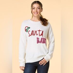 NWT Gilli "Santa Baby" Crew Neck Pullover Sweater‎ Women’s Size Medium